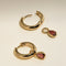 Sunset Pear Charm Hoops in Gold-Astrid &amp; Miyu