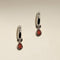 Sunset Pear Charm Hoops in Silver-Astrid &amp; Miyu