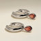 Sunset Pear Charm Hoops in Silver-Astrid &amp; Miyu