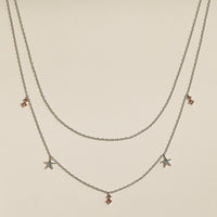 Starfish Double Chain Necklace in Silver-Astrid &amp; Miyu