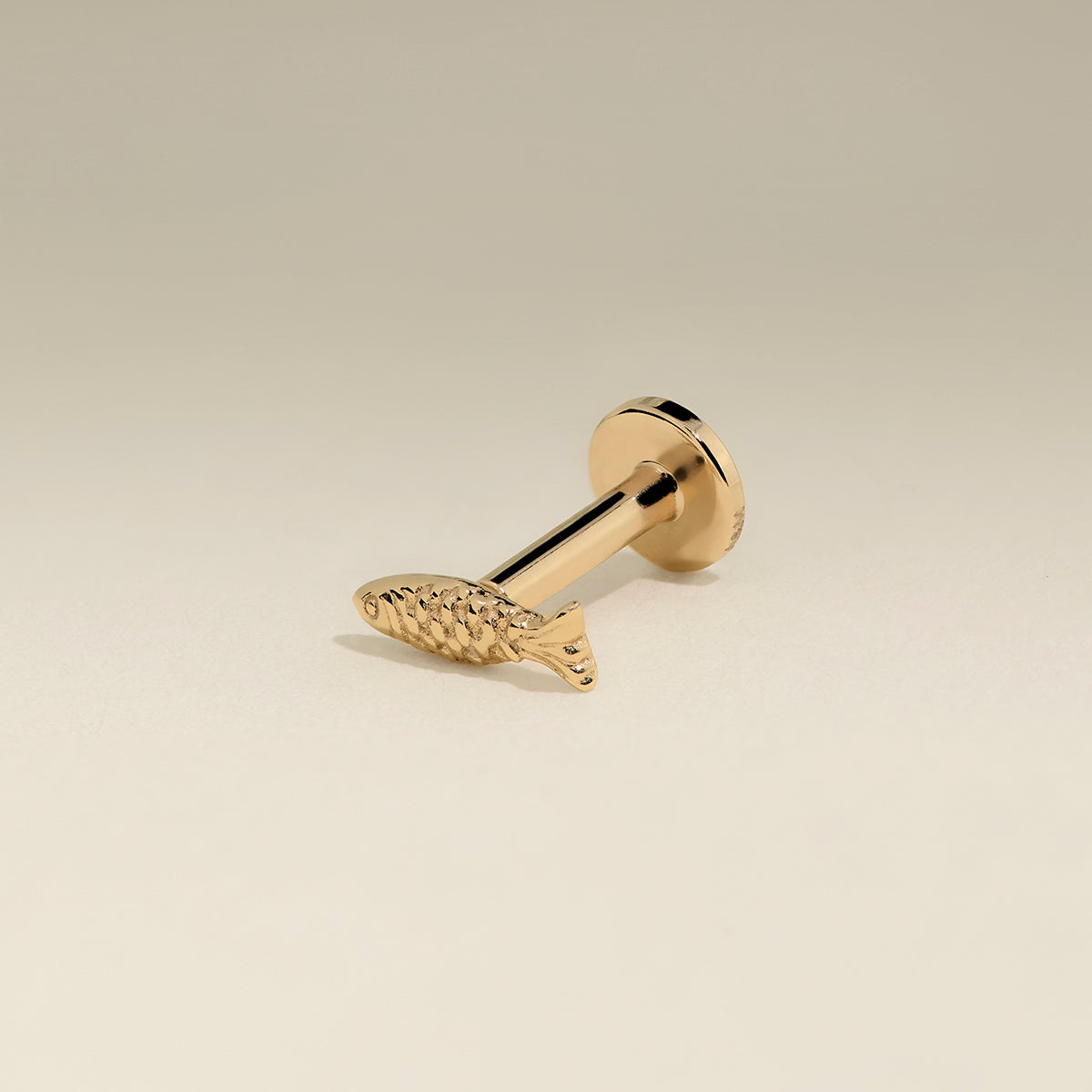 Fish Piercing Stud in Solid Gold-Astrid &amp; Miyu