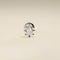 Moonstone Beaded Piercing Stud in Solid White Gold-Astrid &amp; Miyu