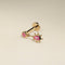 Pink Sapphire Beaded Charm Piercing Stud in Solid Gold-Astrid &amp; Miyu