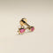 Pink Sapphire Beaded Charm Piercing Stud in Solid Gold-Astrid &amp; Miyu
