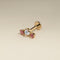 Moonstone & Padparadscha Cluster Piercing Stud in Solid Gold-Astrid &amp; Miyu