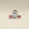 Moonstone & Padparadscha Cluster Piercing Stud in Solid White Gold-Astrid &amp; Miyu