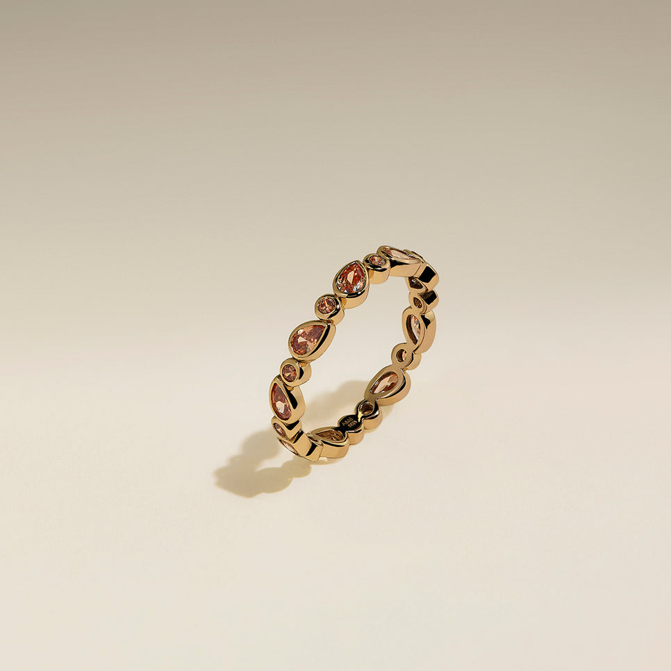 Sunset Pear Band Ring in Gold-Astrid &amp; Miyu