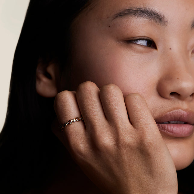 Sunset Pear Band Ring in Gold-Astrid &amp; Miyu