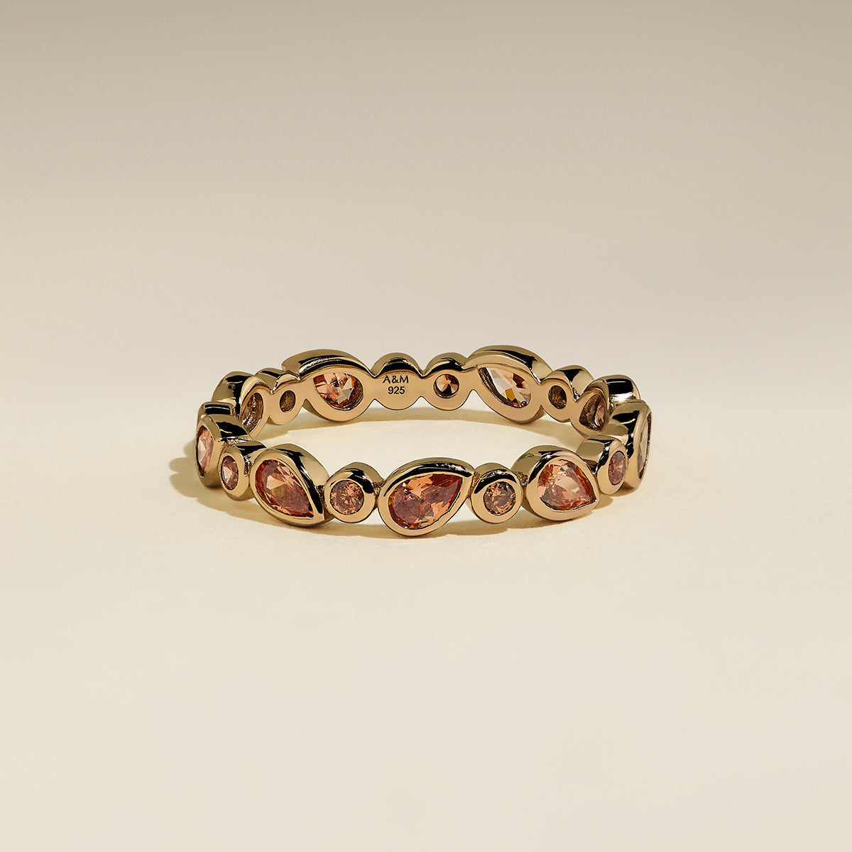 Sunset Pear Band Ring in Gold-Astrid &amp; Miyu