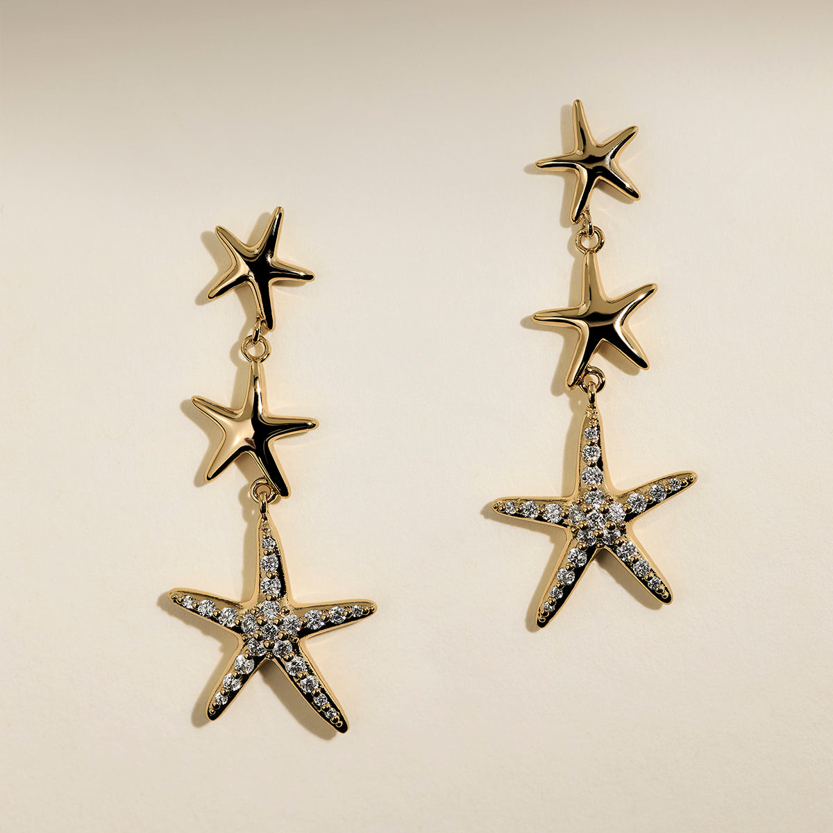 Starfish Drop Studs in Gold-Astrid &amp; Miyu