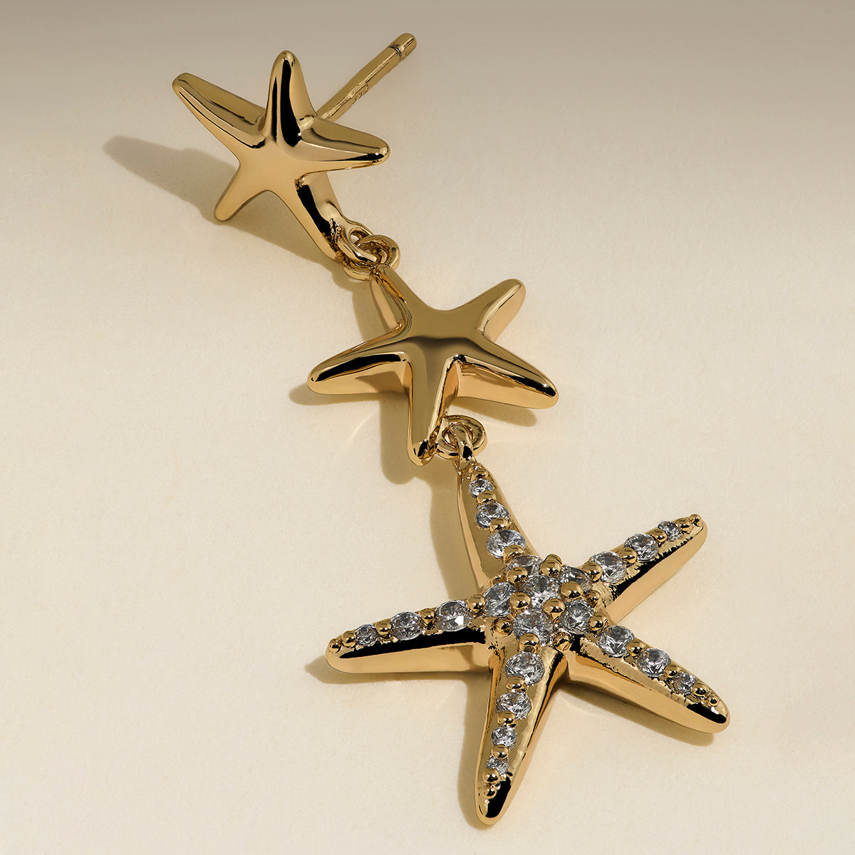 Starfish Drop Studs in Gold-Astrid &amp; Miyu