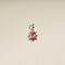 Pink Sapphire Beaded Charm 9k White Gold-Astrid &amp; Miyu
