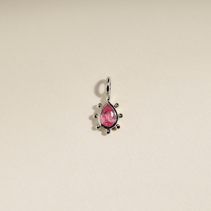 Pink Sapphire Beaded Charm 9k White Gold-Astrid &amp; Miyu