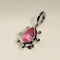 Pink Sapphire Beaded Charm 9k White Gold-Astrid &amp; Miyu