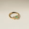 Diamond & Green Sapphire Pear Daith Hoop in Solid Gold-Astrid &amp; Miyu