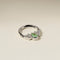 Diamond & Green Sapphire Pear Daith Hoop in Solid White Gold-Astrid &amp; Miyu