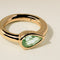 Green Sapphire Pear Seamless Piercing Hoop in Solid Gold-Astrid &amp; Miyu