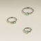 Green Sapphire Pear Seamless Piercing Hoop in Solid White Gold-Astrid &amp; Miyu