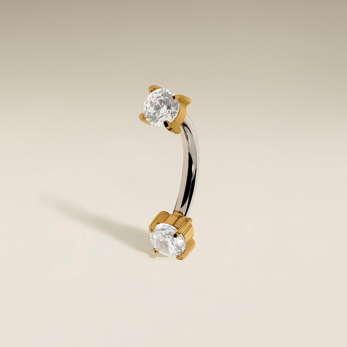 Crystal Titanium Rook Bar in Gold-Astrid &amp; Miyu