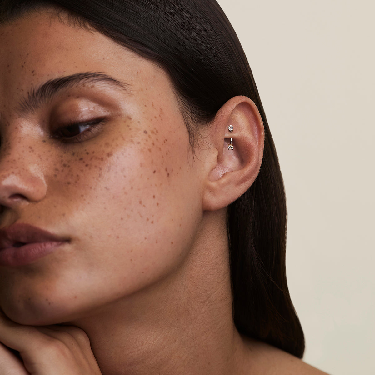 Crystal Titanium Rook Bar in Gold-Astrid &amp; Miyu