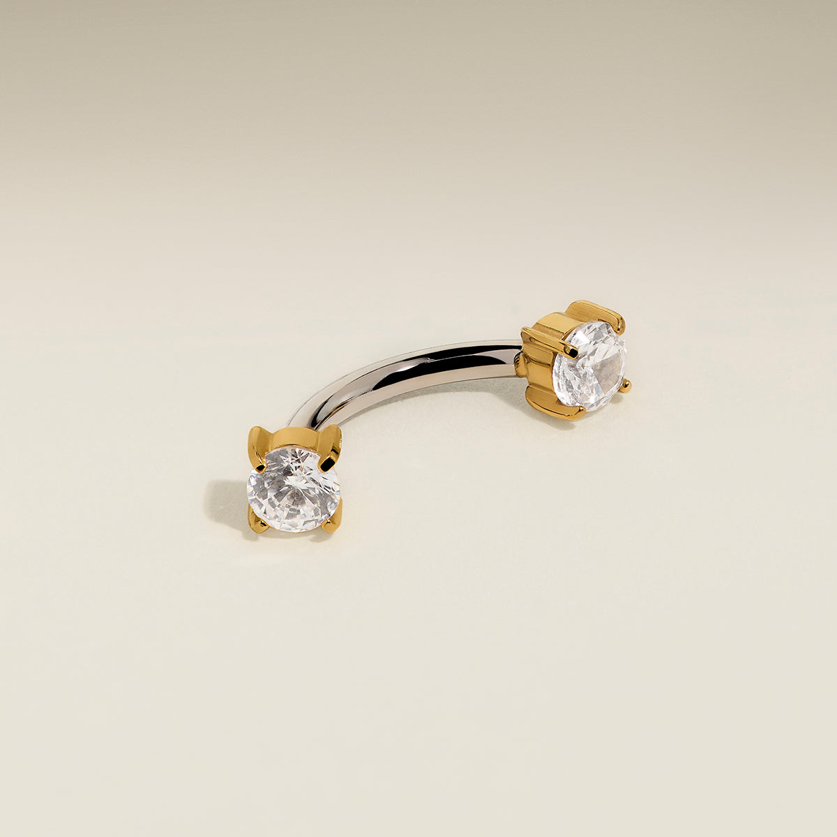Crystal Titanium Rook Bar in Gold-Astrid &amp; Miyu