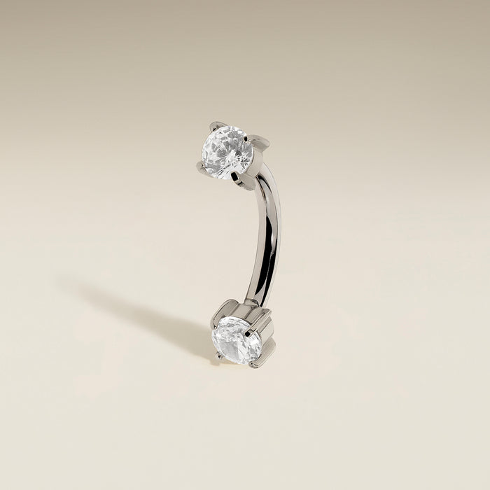 Crystal Titanium Rook Bar in Platinum-Astrid &amp; Miyu
