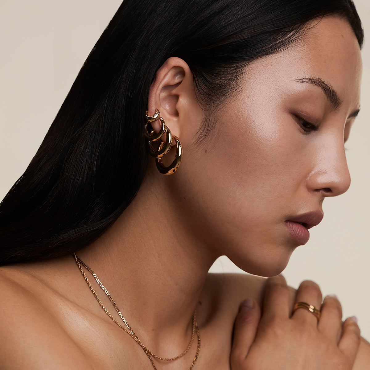 Dome XL Hoops in Gold-Astrid &amp; Miyu