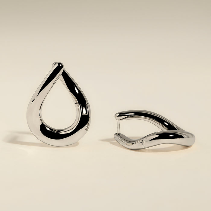 Molten XL Hoops in Silver-Astrid &amp; Miyu