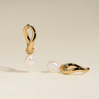 Serenity Pearl Charm XL Hoops in Gold-Astrid &amp; Miyu