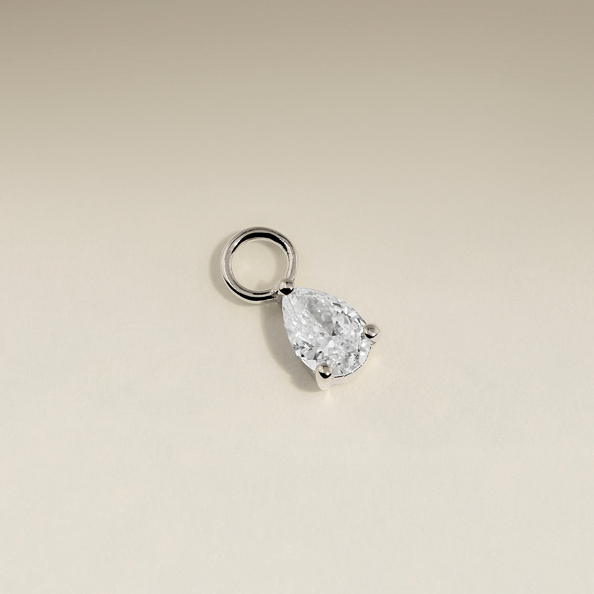 Diamond April Earring Charm in Solid White Gold-Astrid &amp; Miyu