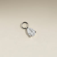 Diamond April Earring Charm in Solid White Gold-Astrid &amp; Miyu