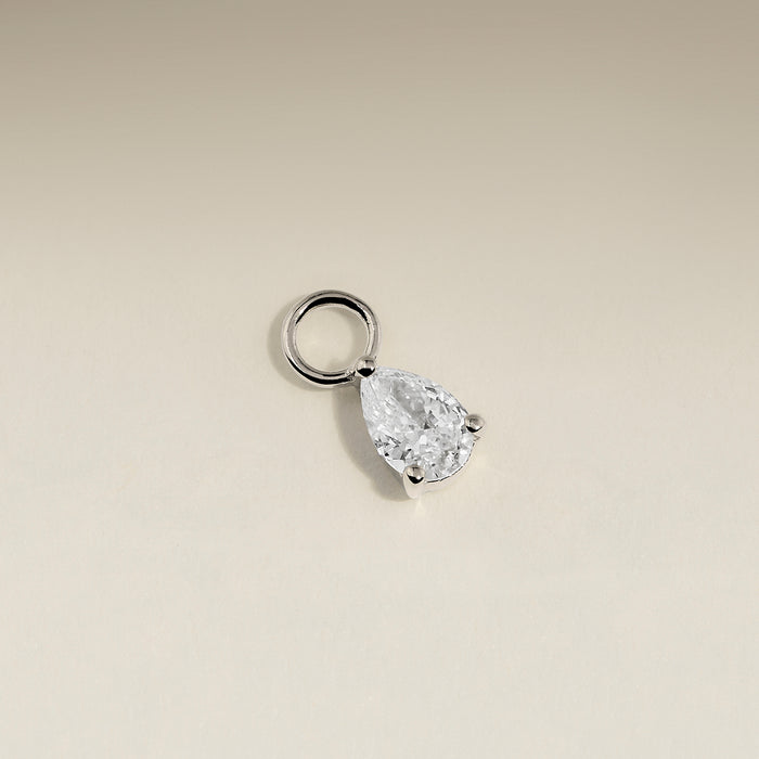 Diamond April Earring Charm in Solid White Gold-Astrid &amp; Miyu