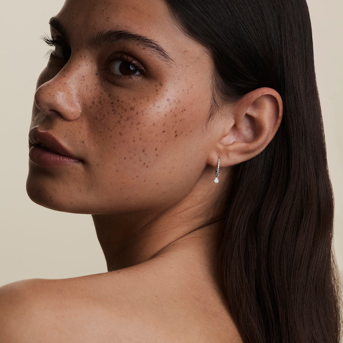 Diamond April Earring Charm in Solid White Gold-Astrid &amp; Miyu