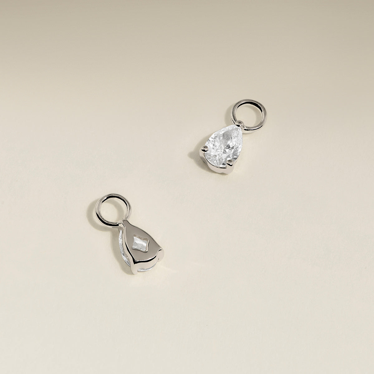 Diamond April Earring Charm in Solid White Gold-Astrid &amp; Miyu