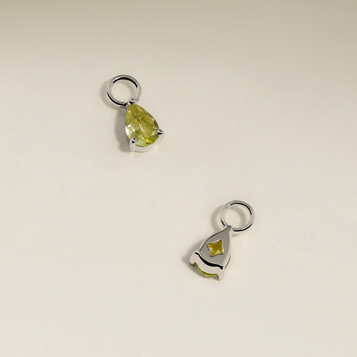 Olivine August Earring Charm in Solid White Gold-Astrid &amp; Miyu