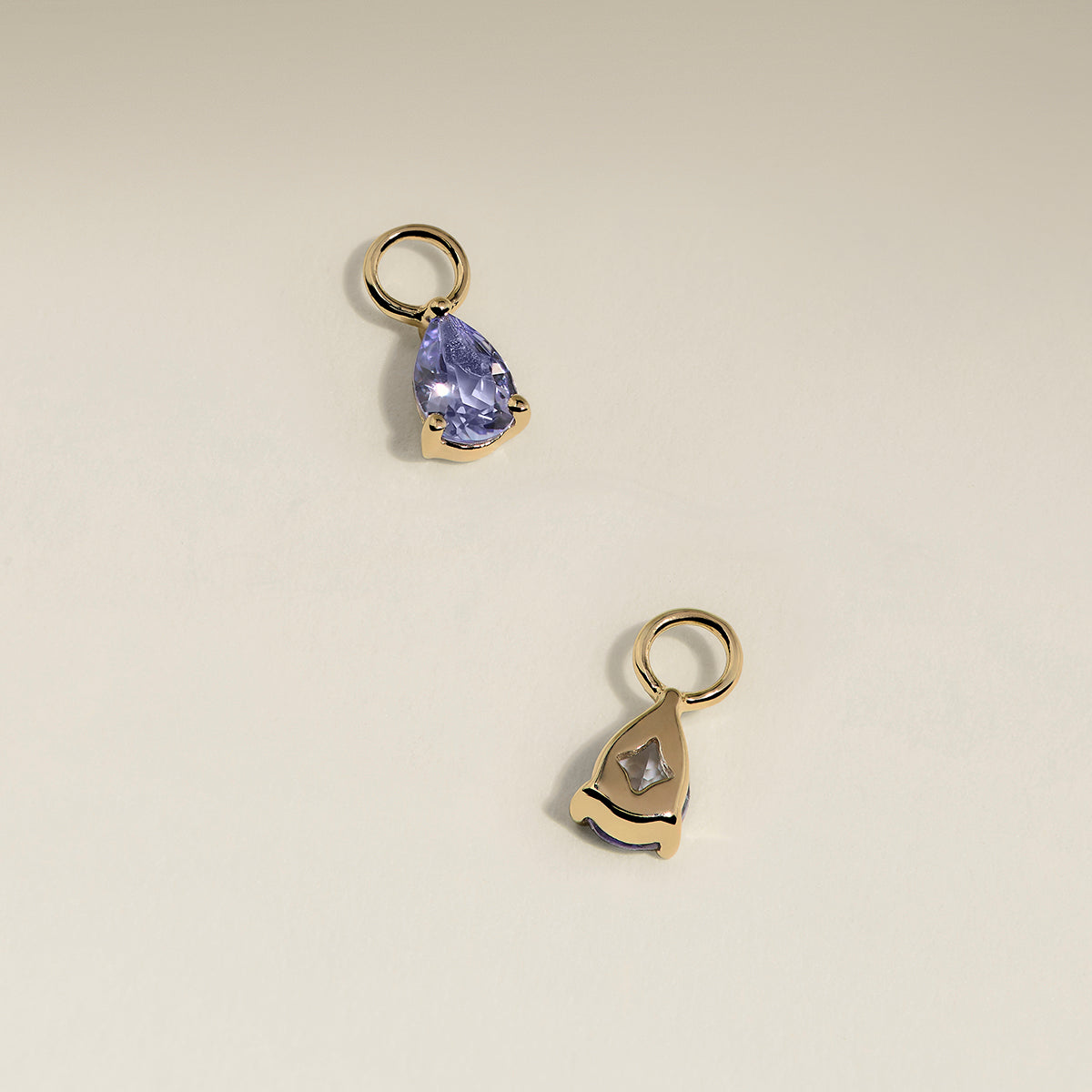 Tanzanite December Earring Charm in Solid Gold-Astrid &amp; Miyu