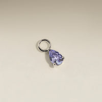 Tanzanite December Earring Charm in Solid White Gold-Astrid &amp; Miyu
