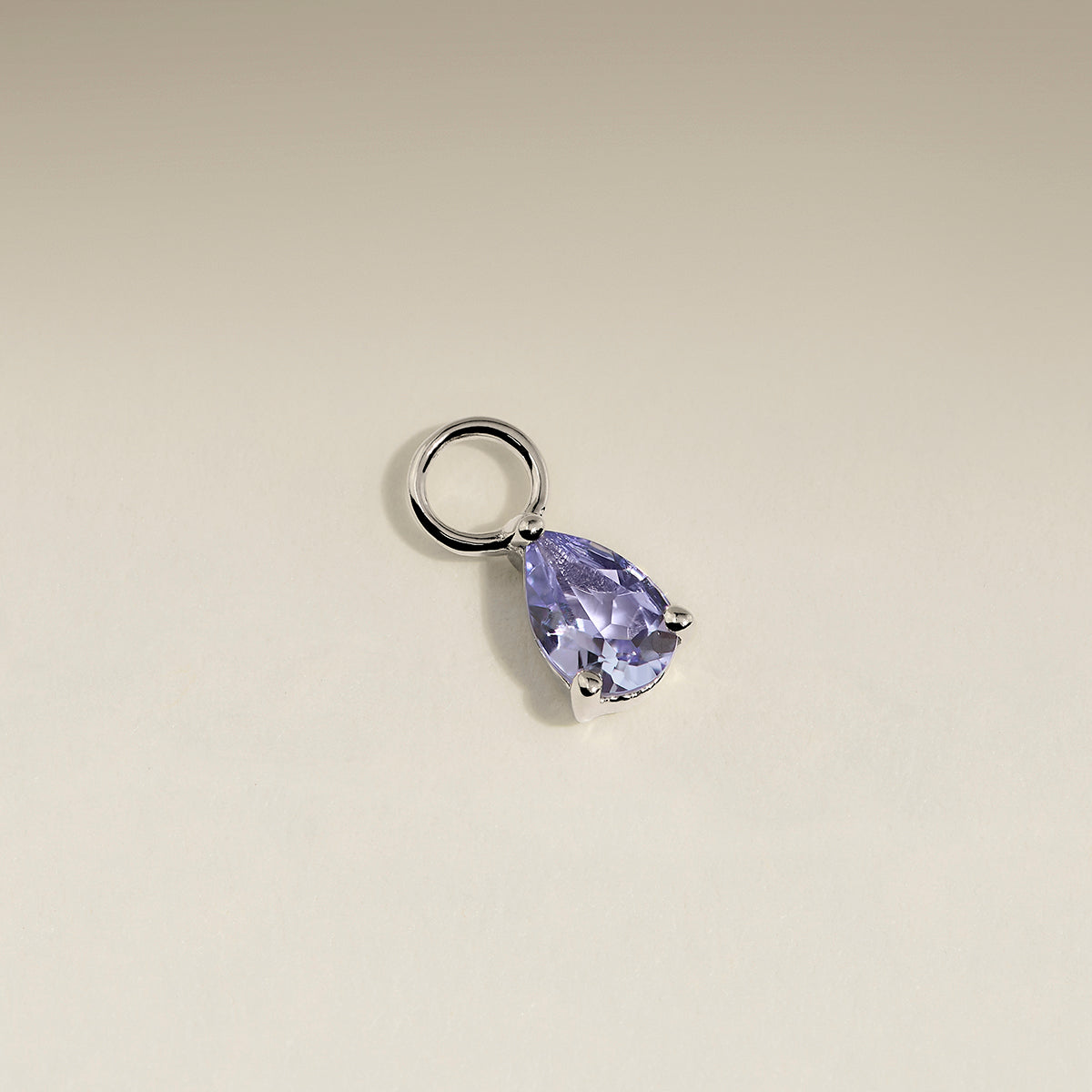 Tanzanite December Earring Charm in Solid White Gold-Astrid &amp; Miyu