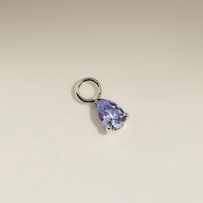 Tanzanite December Earring Charm in Solid White Gold-Astrid &amp; Miyu
