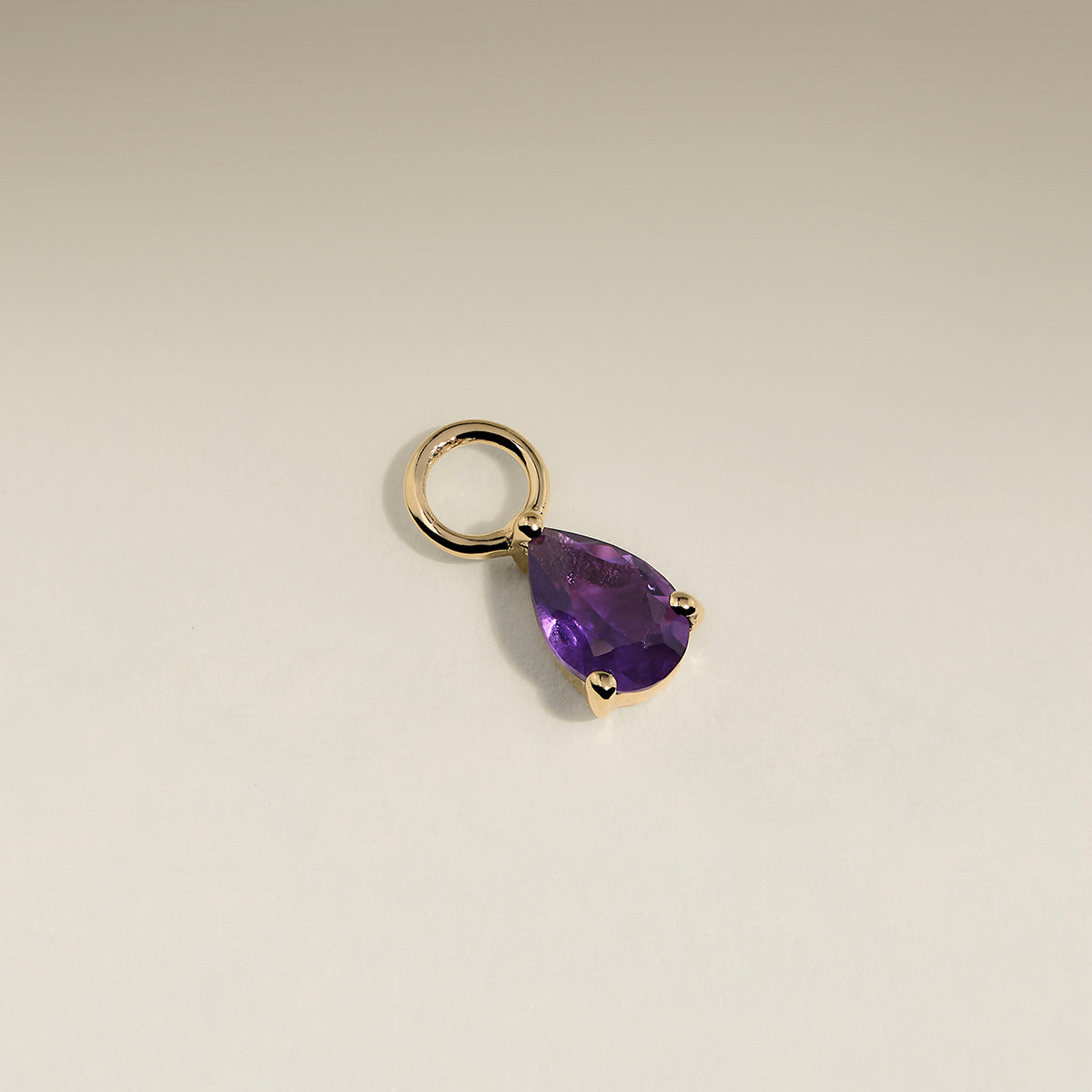 Amethyst February Earring Charm in Solid Gold-Astrid &amp; Miyu