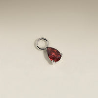Garnet January Earring Charm in Solid White Gold-Astrid &amp; Miyu