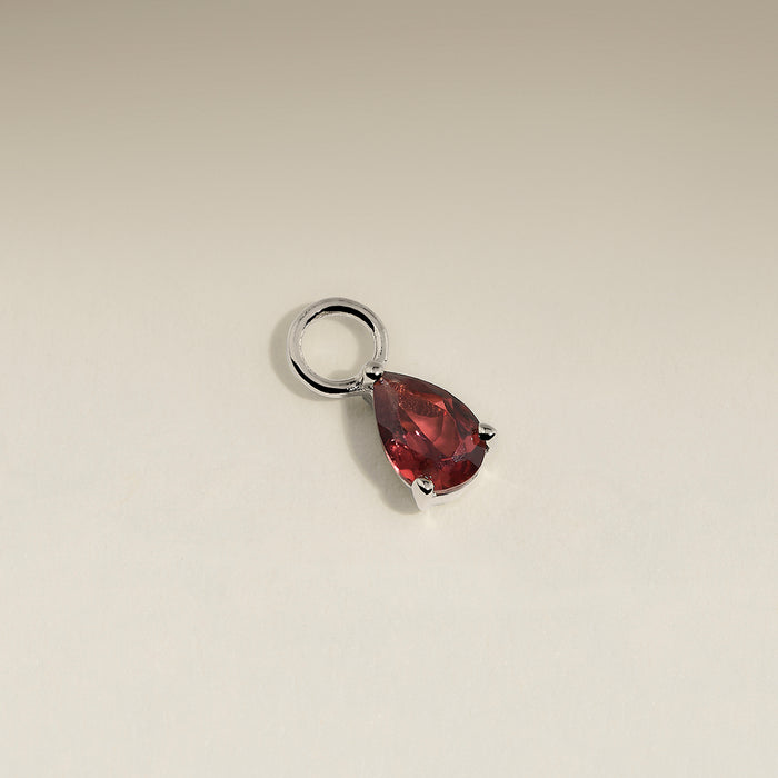 Garnet January Earring Charm in Solid White Gold-Astrid &amp; Miyu