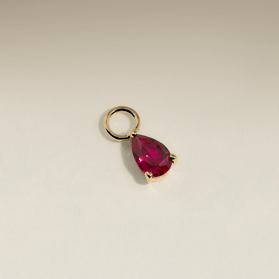 Ruby July Earring Charm in Solid Gold-Astrid &amp; Miyu