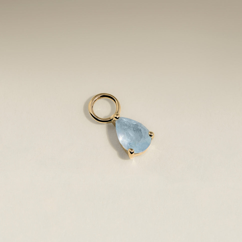 Aquamarine March Earring Charm in Solid Gold-Astrid &amp; Miyu