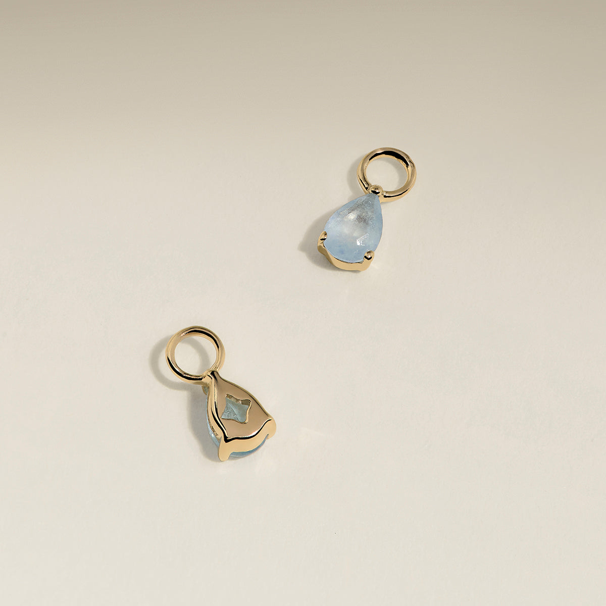 Aquamarine March Earring Charm in Solid Gold-Astrid &amp; Miyu