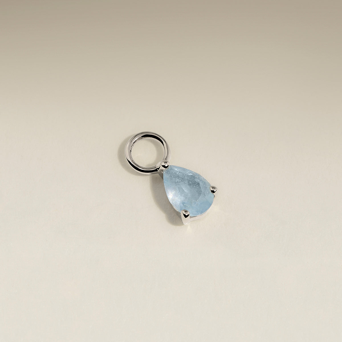 Aquamarine March Earring Charm in Solid White Gold-Astrid &amp; Miyu