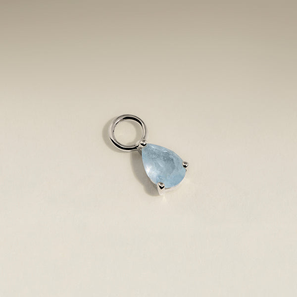 Aquamarine March Earring Charm in Solid White Gold-Astrid &amp; Miyu