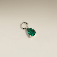 Emerald May Earring Charm in Solid White Gold-Astrid &amp; Miyu