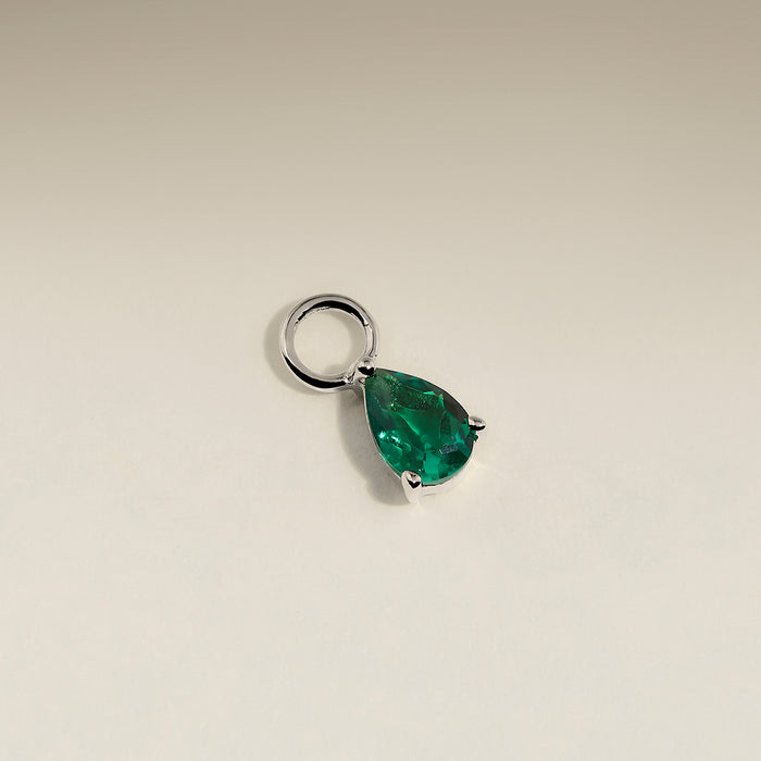 Emerald May Earring Charm in Solid White Gold-Astrid &amp; Miyu