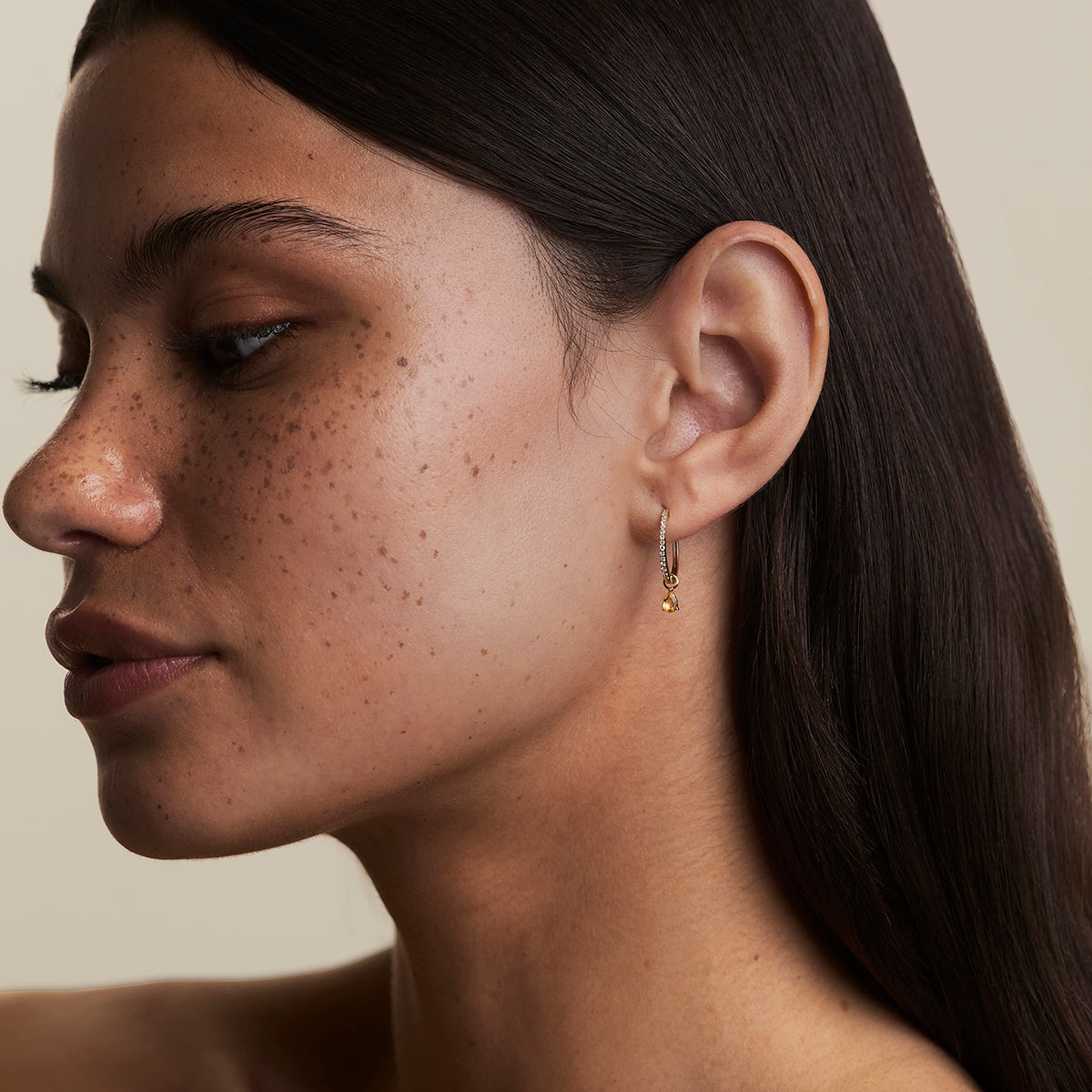 Citrine November Earring Charm in Solid Gold-Astrid &amp; Miyu